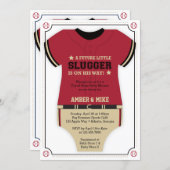 Baseball Jersey Baby Shower Invitation, Red, Black Invitation (Front/Back)