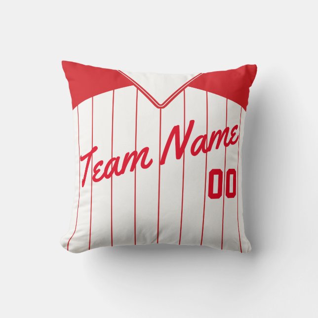 Baseball Jersey Customizable Template Pillow (Front)