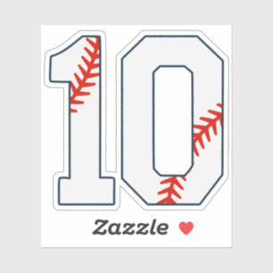 Baseball Jersey Number 10 Sticker
