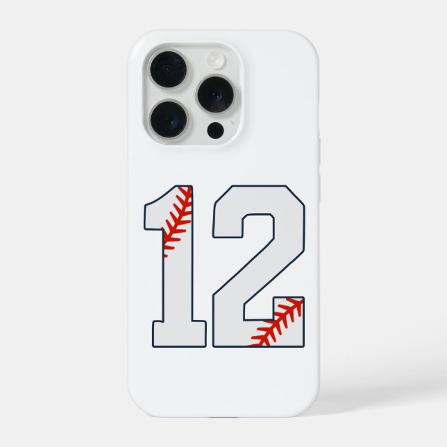 Baseball Jersey Number 12 iPhone Case (Back)