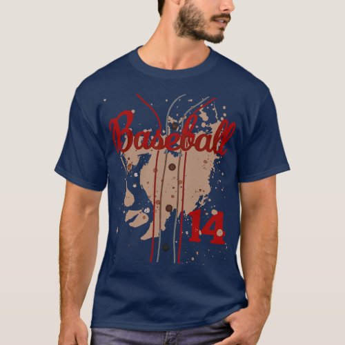 Baseball Jersey Number 14 Kids Baseball Uniform Di T_Shirt