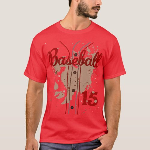 Baseball Jersey Number 15 Kids Baseball Uniform Di T_Shirt