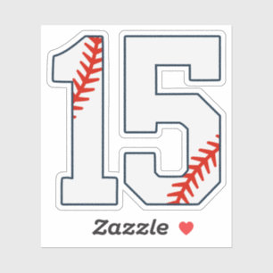Baseball Jersey Number 15 Sticker