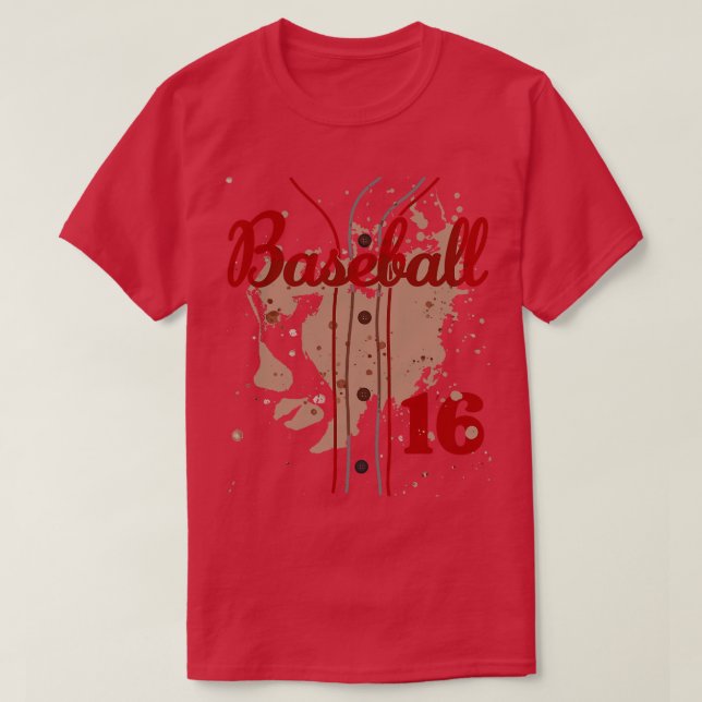 Baseball Jersey Number 16 Kids Baseball Uniform Di T-Shirt (Design Front)