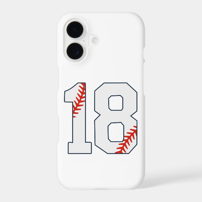 Baseball Jersey Number 18 iPhone Case (Back)