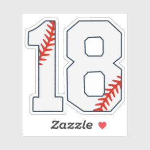 Baseball Jersey Number 18 Sticker