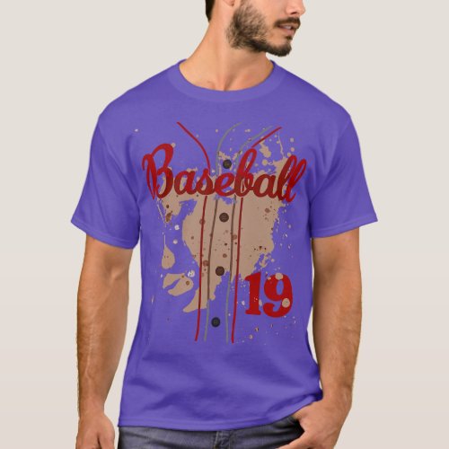 Baseball Jersey Number 19 Kids Baseball Uniform Di T_Shirt
