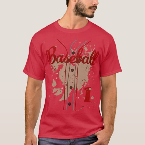 Baseball Jersey Number 1 Baseball Uniform Dirty Fu T_Shirt