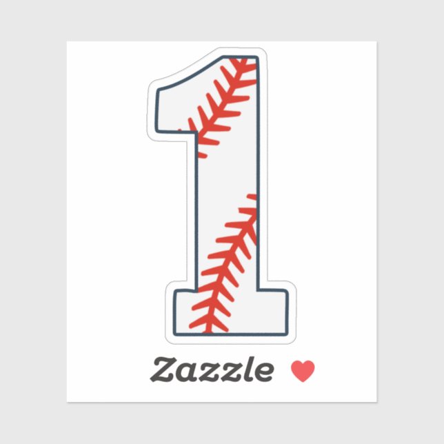 Baseball Jersey Number 1 Sticker (Sheet)