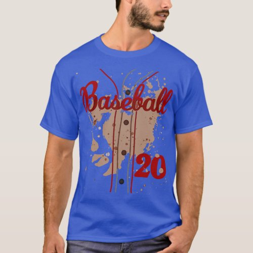 Baseball Jersey Number 20 Kids Baseball Uniform Di T_Shirt