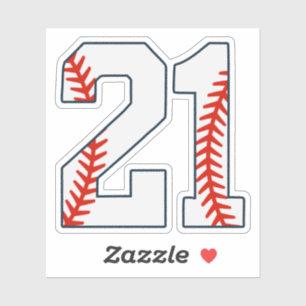 Baseball Jersey Number 21 Sticker