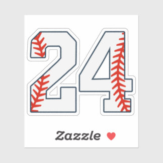 Baseball Jersey Number 24 Sticker