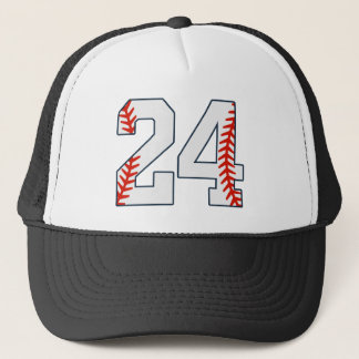 Baseball Jersey Number 24 Trucker Hat