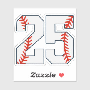 Baseball Jersey Number 25 Sticker
