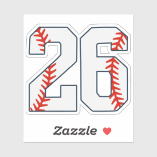 Baseball Jersey Number 26 Sticker