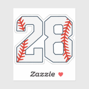 Baseball Jersey Number 28 Sticker