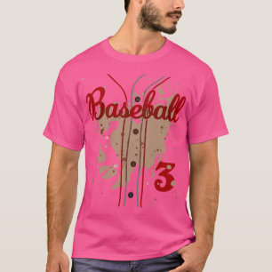 Baseball Jersey Number 3 Baseball Uniform Dirty Fu T-Shirt