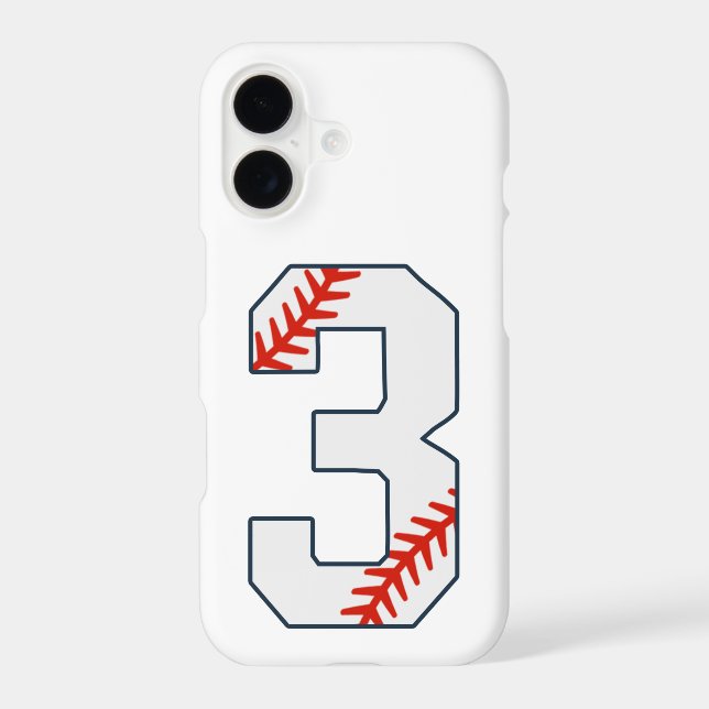 Baseball Jersey Number 3 iPhone Case (Back)
