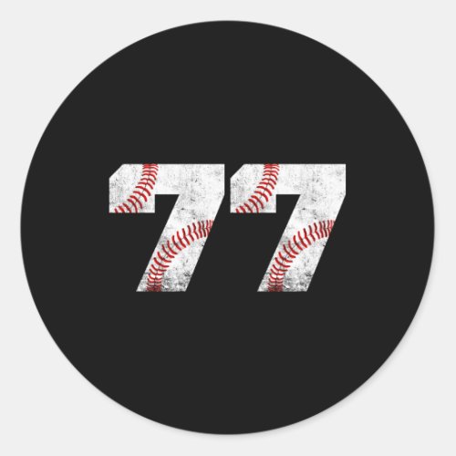 Baseball Jersey Number 77 77Th Classic Round Sticker