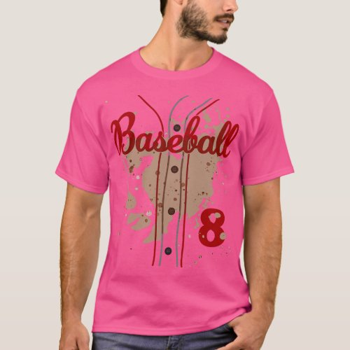 Baseball Jersey Number 8 Kids Baseball Uniform Dir T_Shirt