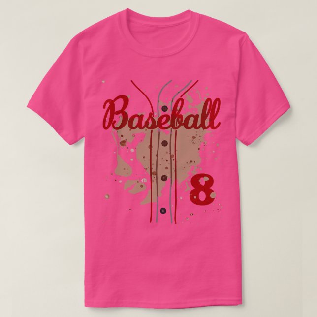 Baseball Jersey Number 8 Kids Baseball Uniform Dir T-Shirt (Design Front)