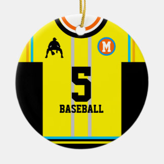 Baseball Jersey Orange Yellow Ornament