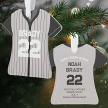Baseball Jersey Player Stats Black Gray Keepsake