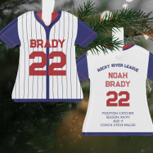 Baseball Jersey Player Stats Red Navy Keepsake
