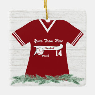 Name & Number Baseball Softball Jersey Template Ceramic Ornament, Zazzle