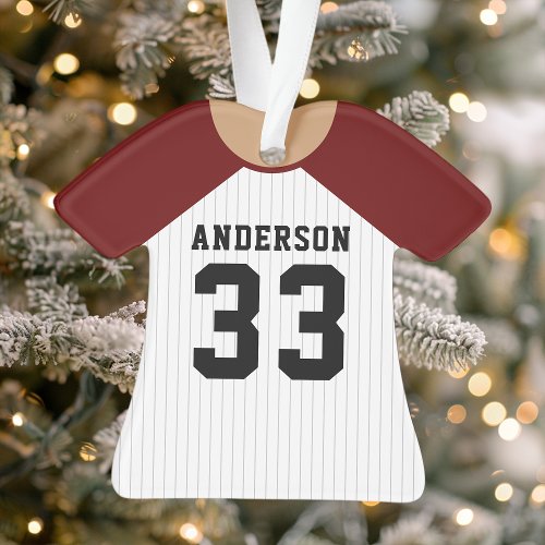 Baseball Jersey Sports Team Uniform Maroon Ornament