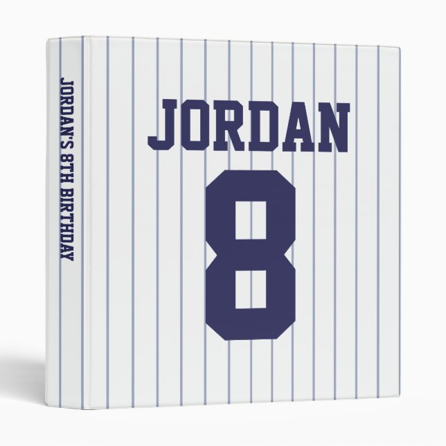 Baseball Jersey - Sports Theme Birthday Party 3 Ring Binder (Front/Spine)