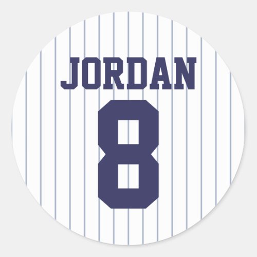 Baseball Jersey _ Sports Theme Birthday Party Classic Round Sticker