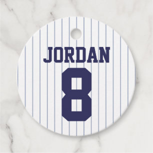 Baseball Jersey - Sports Theme Birthday Party Favor Tags