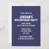 Baseball Jersey - Sports Theme Birthday Party Invitation (Back)