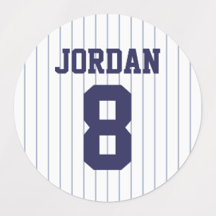Baseball Jersey - Sports Theme Birthday Party Labels