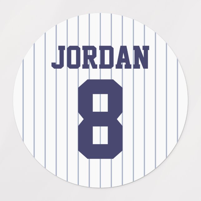 Baseball Jersey - Sports Theme Birthday Party Labels (Design 1)