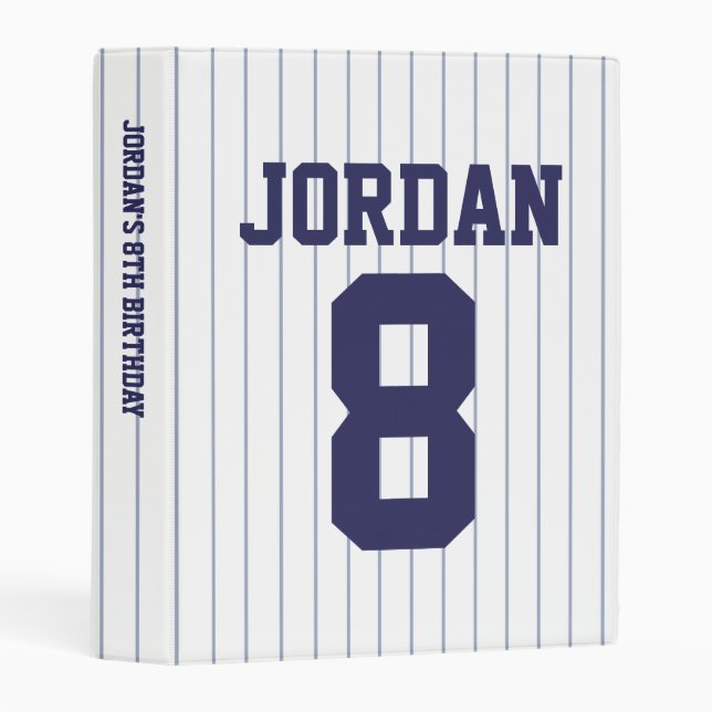 Baseball Jersey - Sports Theme Birthday Party Mini Binder (Front/Spine)
