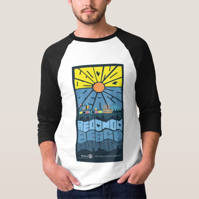 Baseball Jersey Style Redondo Beach Rotary Shirt (Front)
