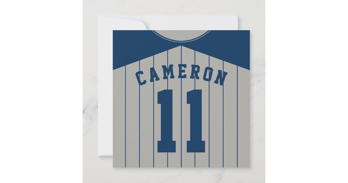 Personalized First Birthday Jersey ONE Navy Blue Pinstripe 