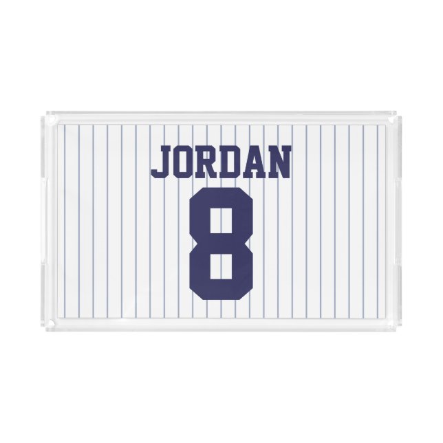 Baseball Jersey with Custom Name and Number Acrylic Tray (Front)