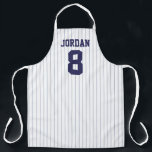Baseball Jersey with Custom Name and Number Apron<br><div class="desc">Baseball Jersey with Number Gift.
Perfect gift for baseball players.
Click on the customize it button to personalize the design by choosing the background color you like and even add your own text.</div>