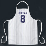 Baseball Jersey with Custom Name and Number Apron<br><div class="desc">Baseball Jersey with Number Gift.
Perfect gift for baseball players.

Click on the customize it button to personalize the design by choosing the background color you like and even add your own text.</div>