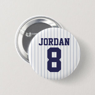 Baseball Jersey with Custom Name and Number Button