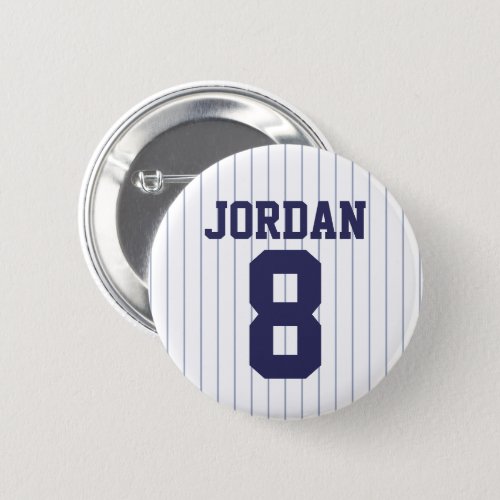 Baseball Jersey with Custom Name and Number Button