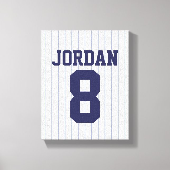 Baseball Jersey with Custom Name and Number Canvas Print (Front)