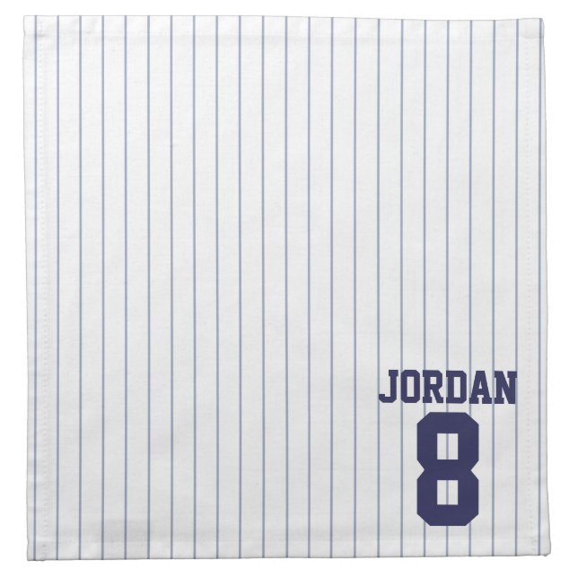 Baseball Jersey with Custom Name and Number Cloth Napkin (Front)