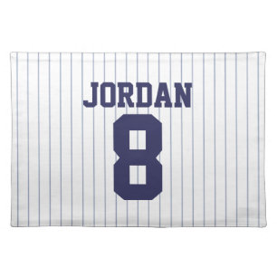 Baseball Jersey with Custom Name and Number Cloth Placemat