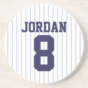 Baseball Jersey with Custom Name and Number Coaster