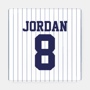 Baseball Jersey with Custom Name and Number Coaster Set