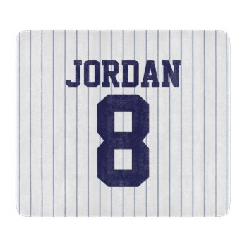 Baseball Jersey With Custom Name And Number Cutting Board by chingchingstudio at Zazzle